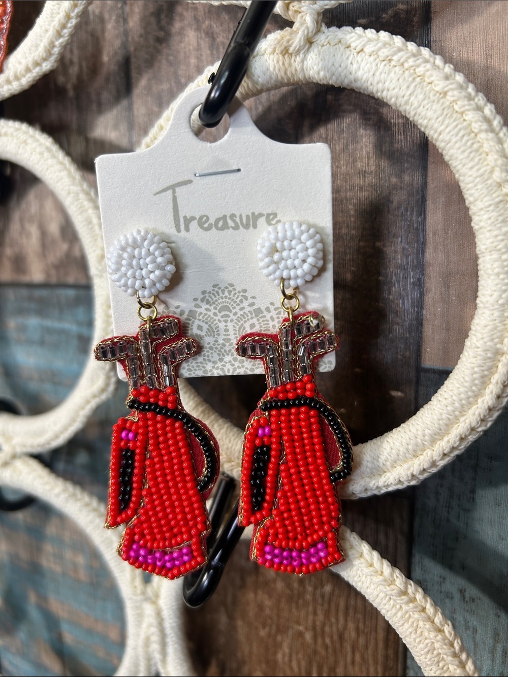 Golf bag Beaded earrings